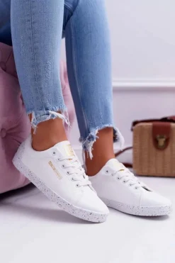 Best Big Star Shoes Damskie Trampki Big Star Czerwona Gwiazda Białe AA274A007