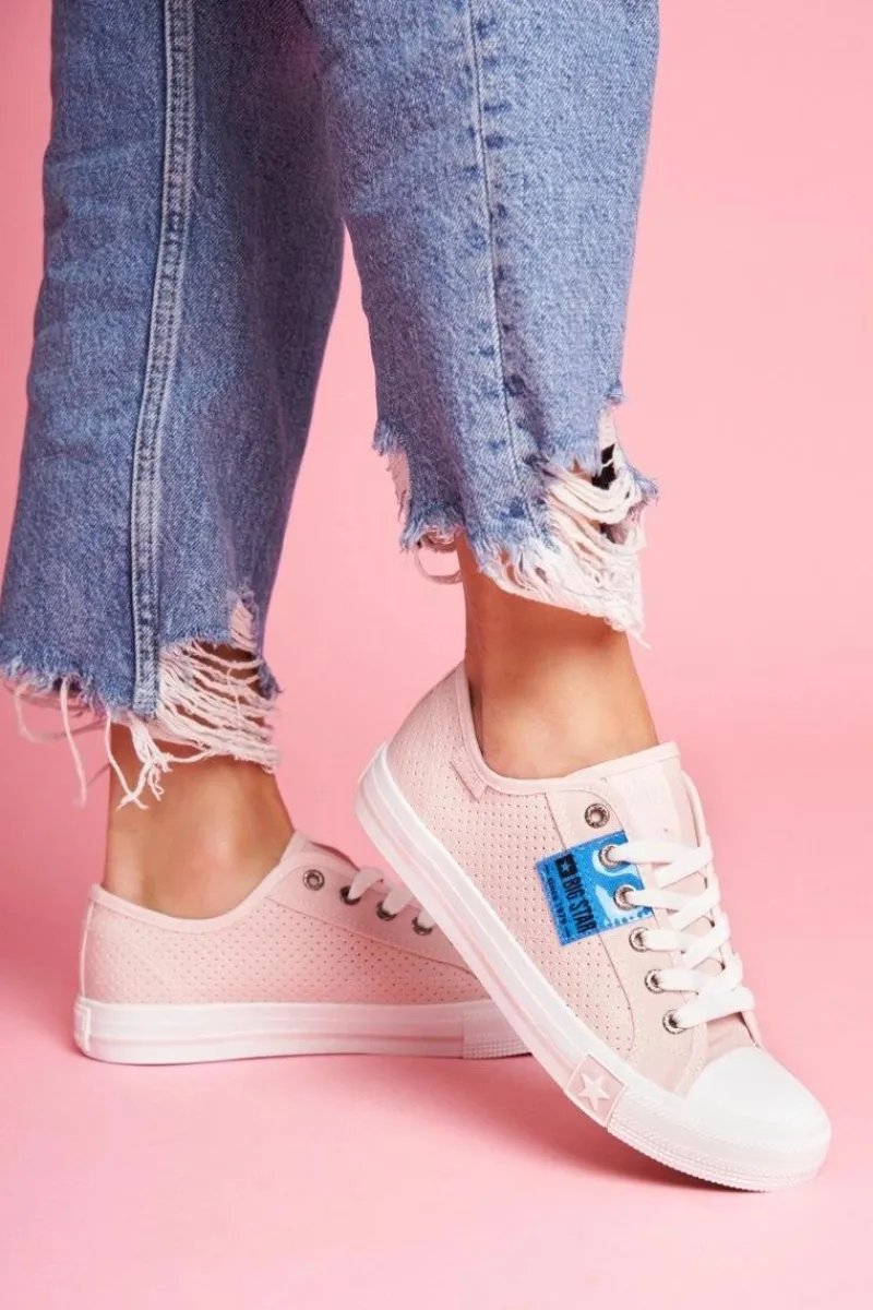 Trampki Damskie Big Star|Trampki Damskie Niskie>Big Star Shoes Damskie Trampki Big Star Ażurowe Różowe FF274033