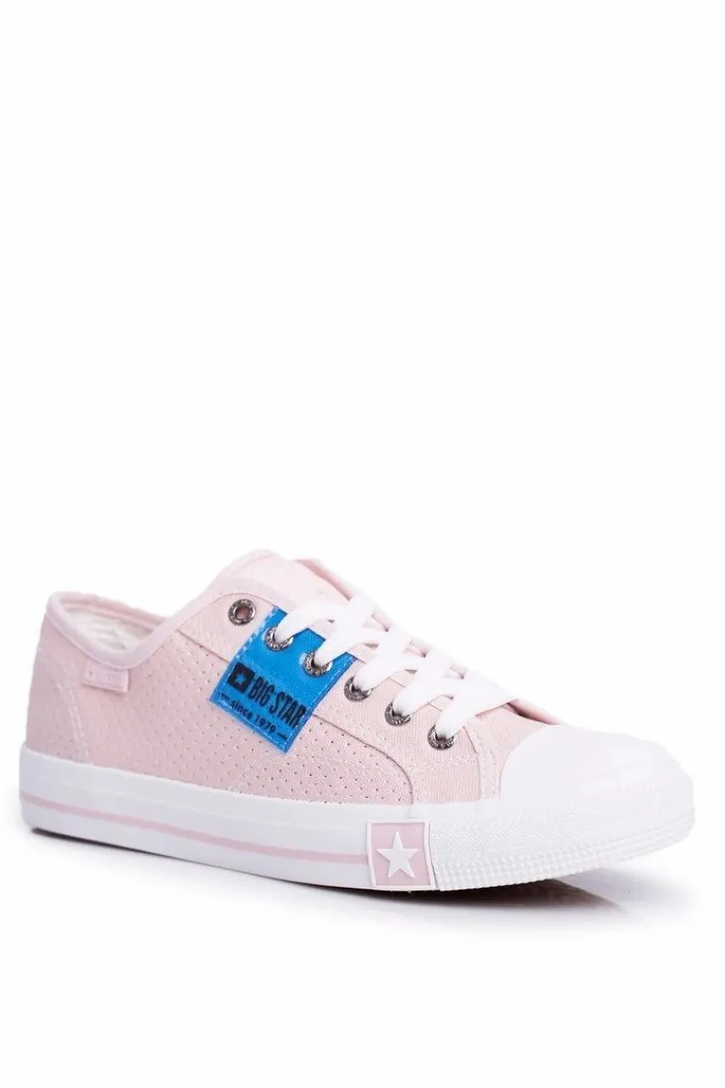 Trampki Damskie Big Star|Trampki Damskie Niskie>Big Star Shoes Damskie Trampki Big Star Ażurowe Różowe FF274033