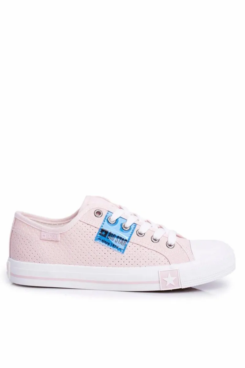 Trampki Damskie Big Star|Trampki Damskie Niskie>Big Star Shoes Damskie Trampki Big Star Ażurowe Różowe FF274033