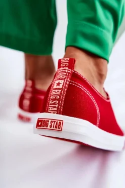 Trampki Damskie Big Star|Trampki Damskie Niskie>Big Star Shoes Damskie Trampki Big Star FF274089 Czerwone
