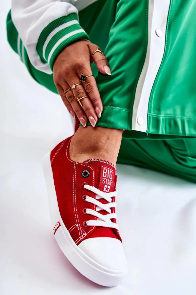 Trampki Damskie Big Star|Trampki Damskie Niskie>Big Star Shoes Damskie Trampki Big Star FF274089 Czerwone