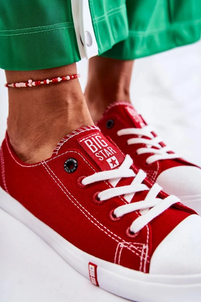 Trampki Damskie Big Star|Trampki Damskie Niskie>Big Star Shoes Damskie Trampki Big Star FF274089 Czerwone