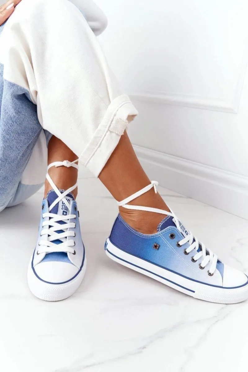 Discount Big Star Shoes Damskie Trampki BIG STAR HH274129 Ombre Granatowe