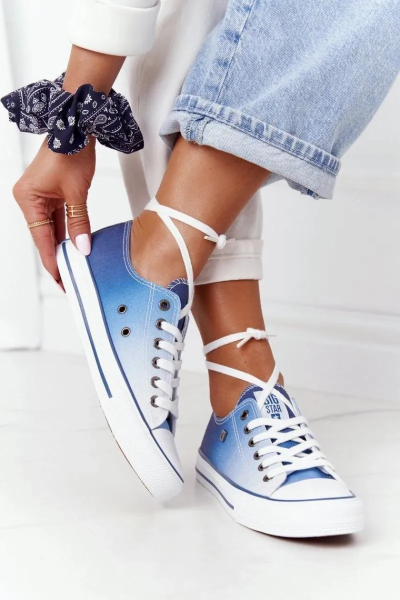 Discount Big Star Shoes Damskie Trampki BIG STAR HH274129 Ombre Granatowe