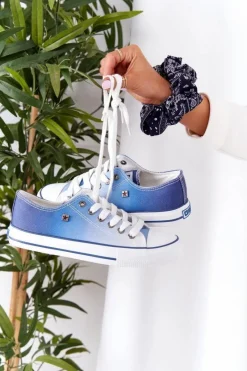 Discount Big Star Shoes Damskie Trampki BIG STAR HH274129 Ombre Granatowe