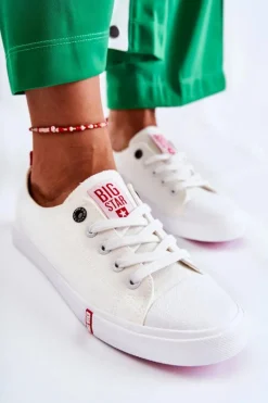 Damskie Trampki Big Star FF274087 Biało-Czerwone Damskie Trampki Damskie Big Star|Trampki Damskie Niskie