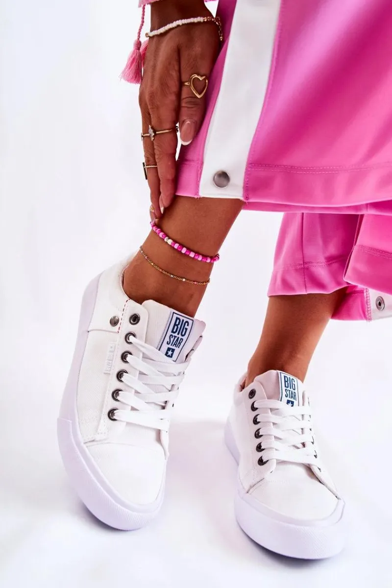 Clearance Big Star Shoes Damskie Trampki Big Star Białe AA274511