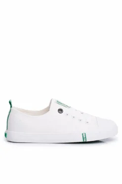 Discount Big Star Shoes Damskie Trampki Big Star FF274088 Biało-Zielone