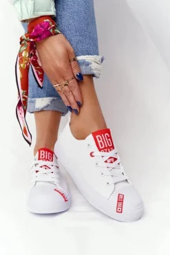 Trampki Damskie Big Star|Big Star>Big Star Shoes Damskie Trampki BIG STAR HH274675 Białe