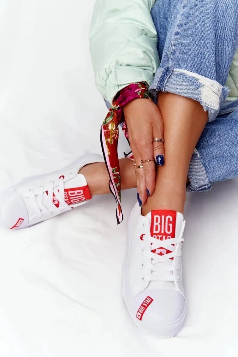 Trampki Damskie Big Star|Big Star>Big Star Shoes Damskie Trampki BIG STAR HH274675 Białe