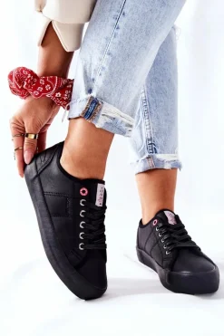 Trampki Damskie Cross Jeans|Trampki Damskie Niskie>Cross Jeans Damskie Trampki II2R4003C Czarne Czarny