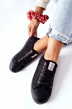 Trampki Damskie Cross Jeans|Trampki Damskie Niskie>Cross Jeans Damskie Trampki II2R4003C Czarne Czarny