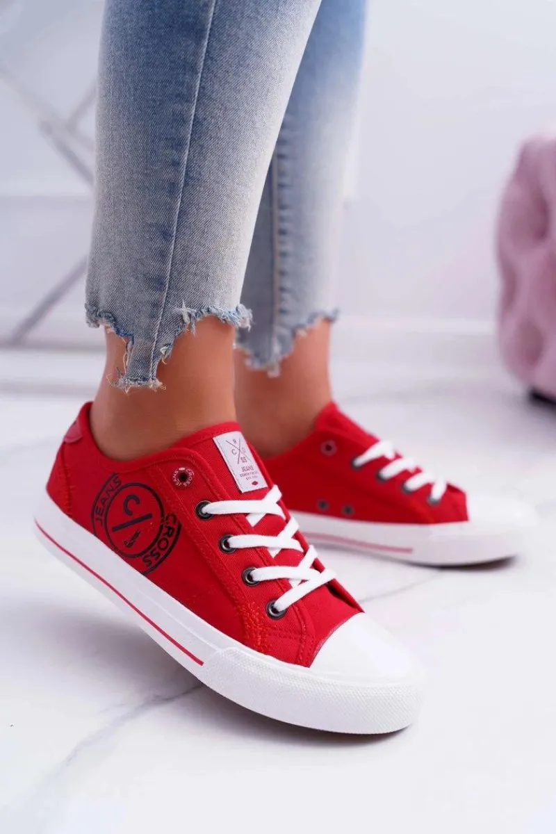 Trampki Damskie Cross Jeans|Trampki Damskie Niskie>Cross Jeans Damskie Trampki Czerwone DD2R4072