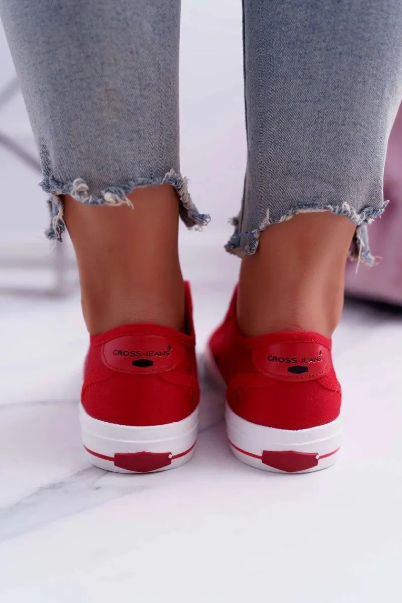 Trampki Damskie Cross Jeans|Trampki Damskie Niskie>Cross Jeans Damskie Trampki Czerwone DD2R4072