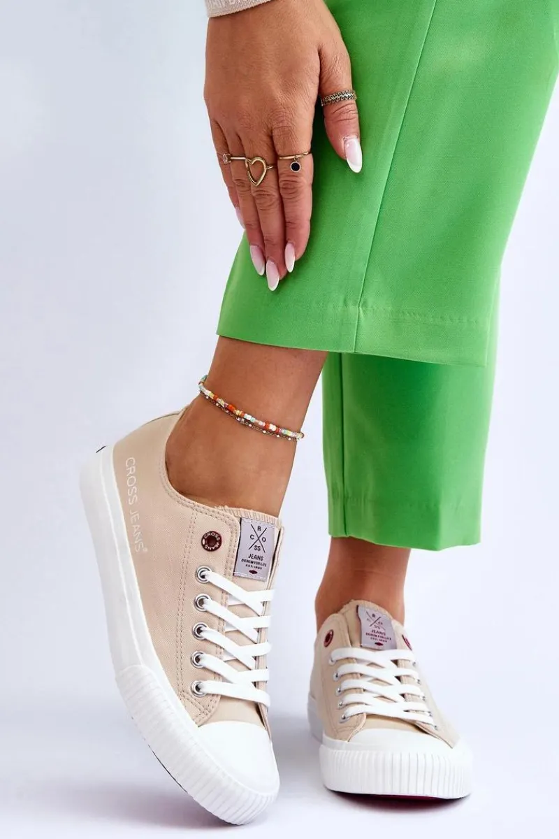 Trampki Damskie Cross Jeans|Trampki Damskie Niskie>Cross Jeans Damskie Trampki LL2R4070 Beżowe Beżowy