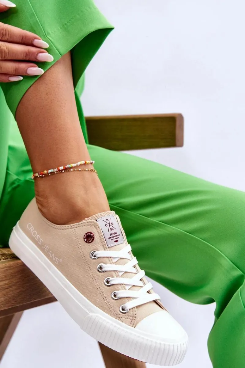 Trampki Damskie Cross Jeans|Trampki Damskie Niskie>Cross Jeans Damskie Trampki LL2R4070 Beżowe Beżowy