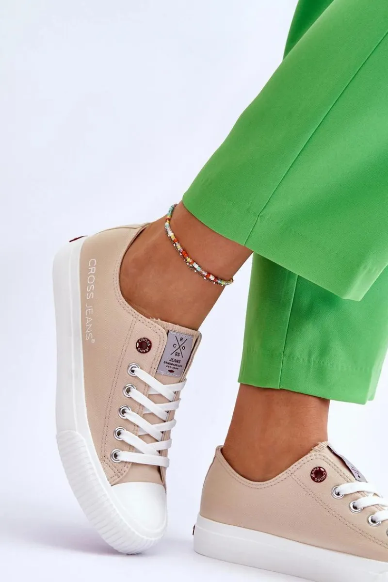 Trampki Damskie Cross Jeans|Trampki Damskie Niskie>Cross Jeans Damskie Trampki LL2R4070 Beżowe Beżowy