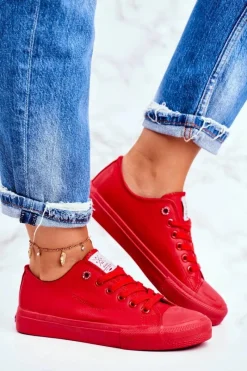 Clearance Cross Jeans Damskie Trampki Czerwone DD2R4032