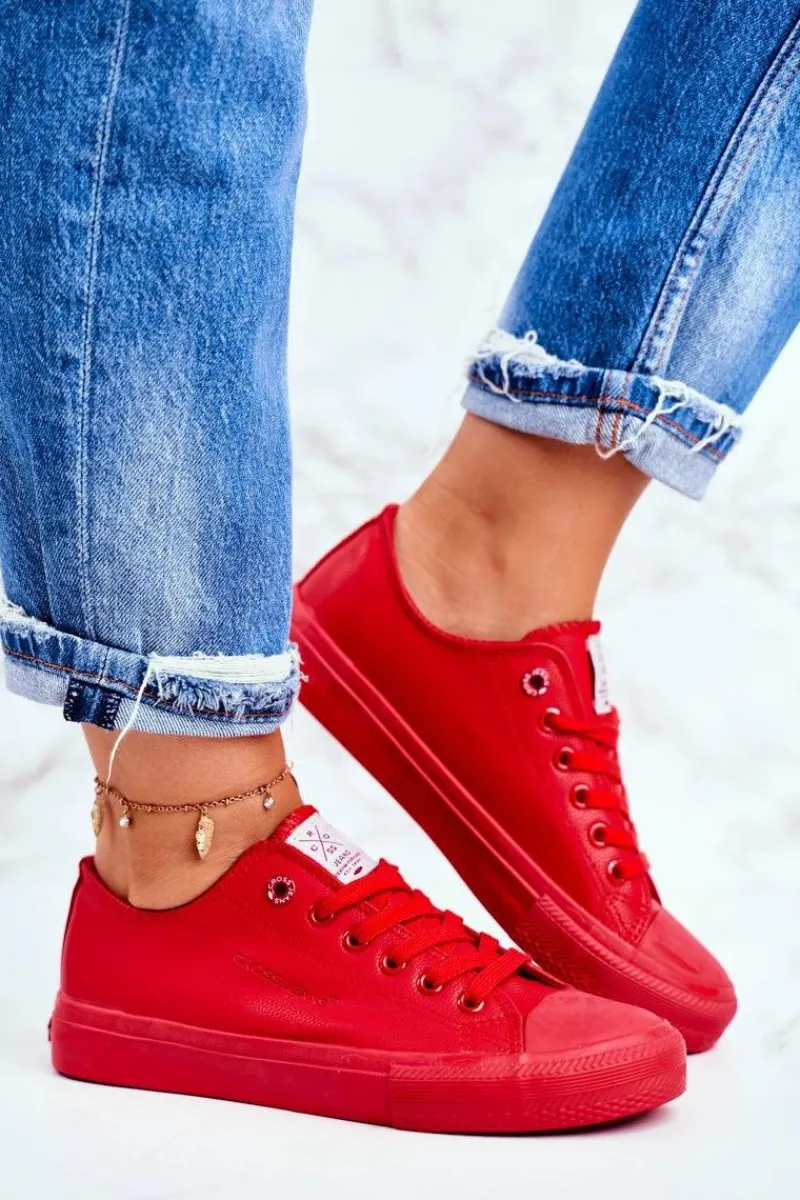 Clearance Cross Jeans Damskie Trampki Czerwone DD2R4032