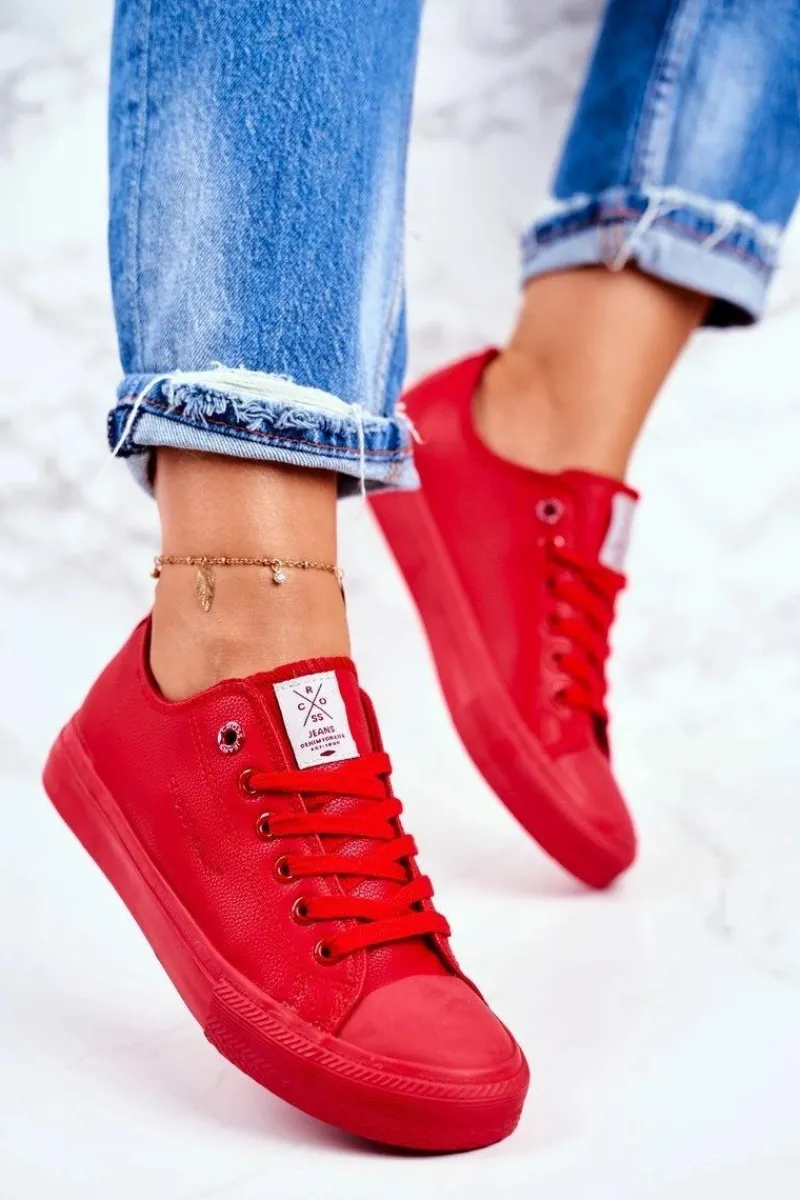 Clearance Cross Jeans Damskie Trampki Czerwone DD2R4032