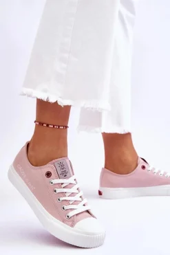 Clearance Damskie Trampki LL2R4068 Nude Damskie Trampki Damskie Cross Jeans|Trampki Damskie Niskie