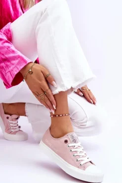 Clearance Damskie Trampki LL2R4068 Nude Damskie Trampki Damskie Cross Jeans|Trampki Damskie Niskie