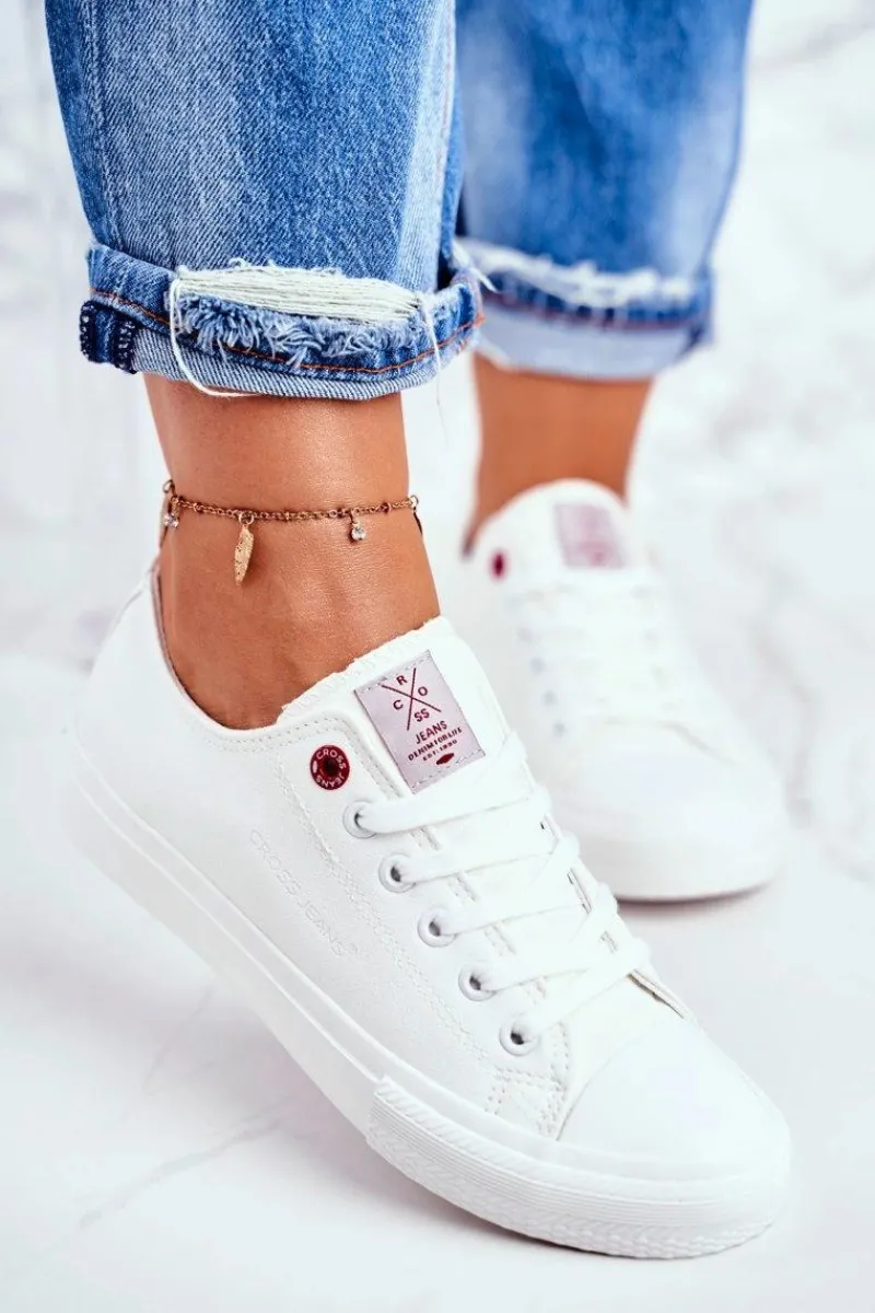 Trampki Damskie Cross Jeans|Trampki Damskie Niskie>Cross Jeans Damskie Trampki Białe DD2R4030