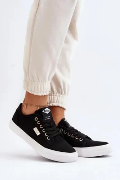 Damskie Trampki LCW-24-31-2202 Czarne Damskie Trampki Damskie Niskie