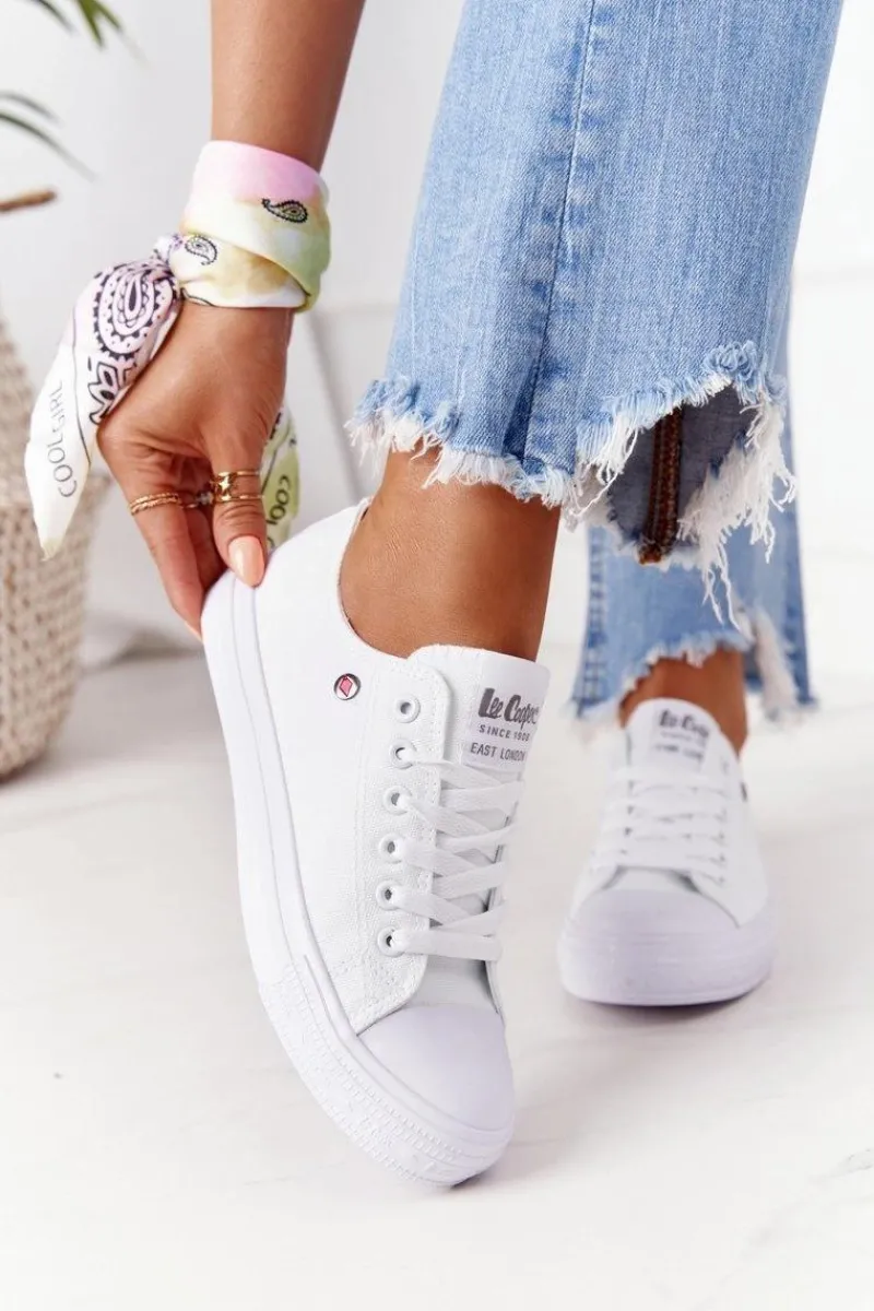 Trampki Damskie Niskie>Lee Cooper Damskie Trampki LCW-21-31-0082L Białe