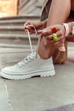 New Damskie Trampki Materiałowe Jasnobeżowe Parossa Damskie Trampki Damskie Niskie