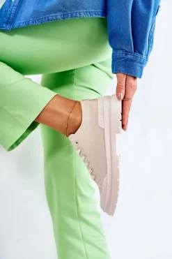 New Damskie Trampki Materiałowe Jasnobeżowe Parossa Damskie Trampki Damskie Niskie