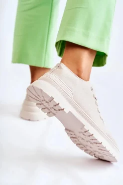 New Damskie Trampki Materiałowe Jasnobeżowe Parossa Damskie Trampki Damskie Niskie