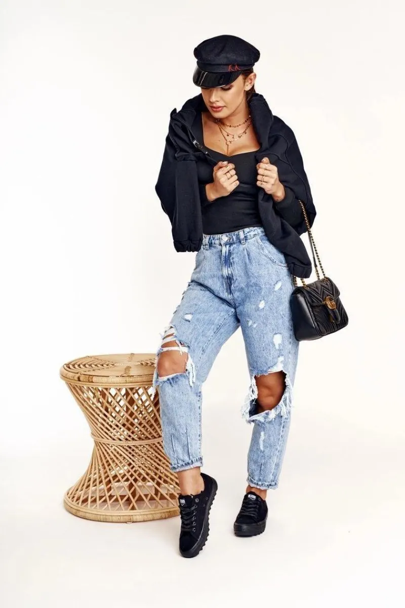 Discount Big Star Shoes Damskie Trampki Na Dużej Podeszwie BIG STAR FF274248 Czarne