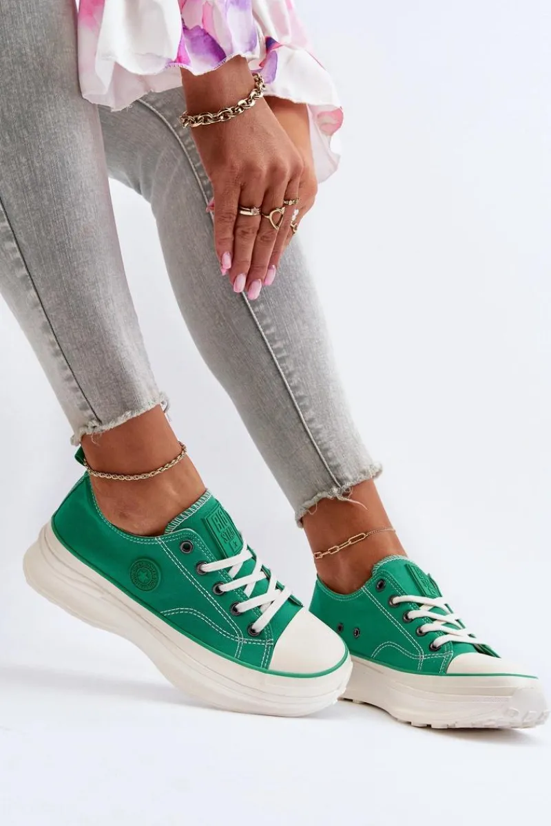 Trampki Damskie Big Star|Big Star>Big Star Shoes Damskie Trampki Na Masywnej Podeszwie Big Star NN274130 Zielone