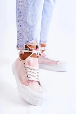 Best Damskie Trampki Na Platformie Różowe Comes Damskie Trampki Damskie Niskie