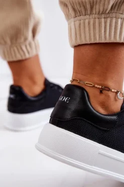 Discount GOE Damskie Trampki Na Platformie JJ2N4073 Czarne