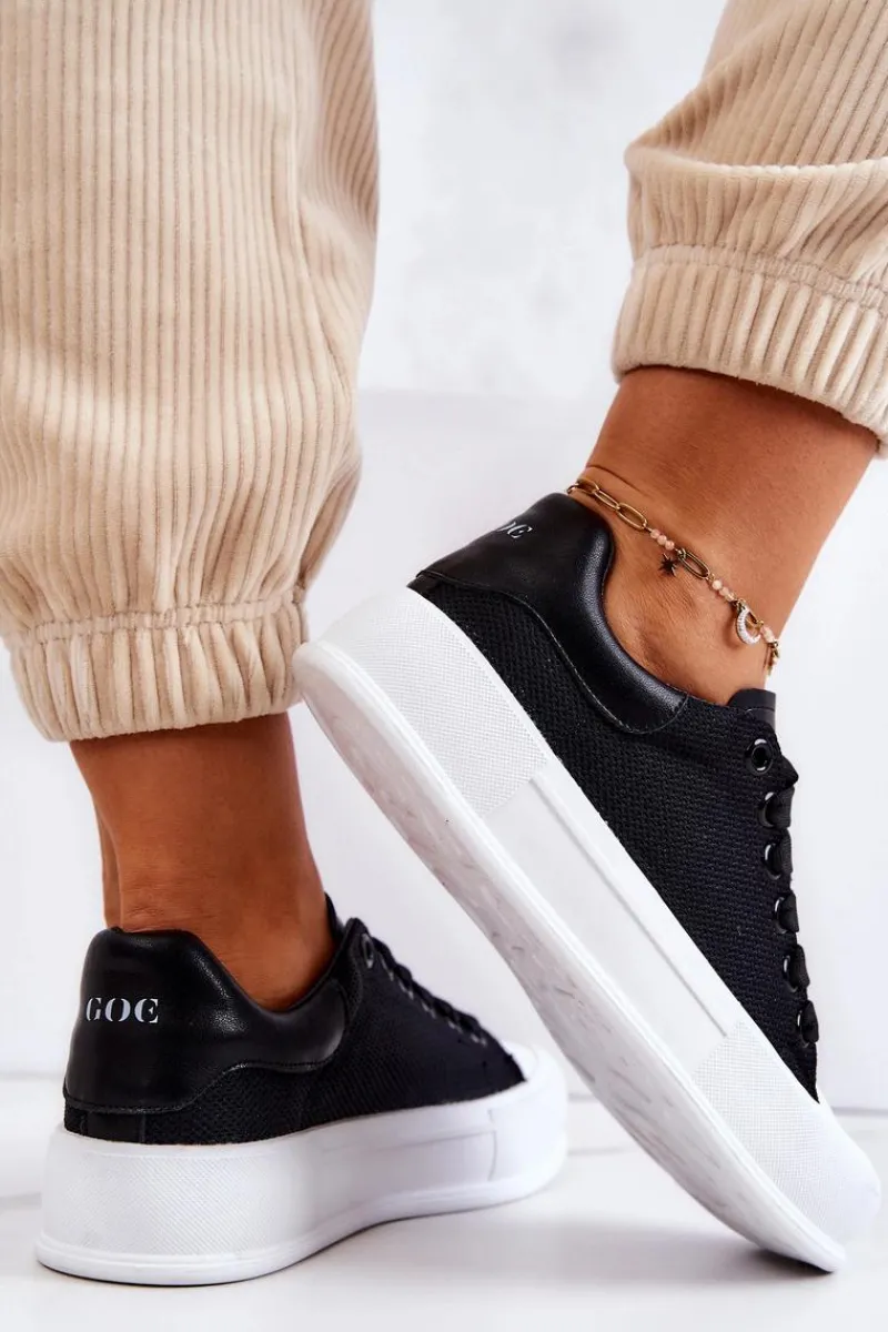 Discount GOE Damskie Trampki Na Platformie JJ2N4073 Czarne