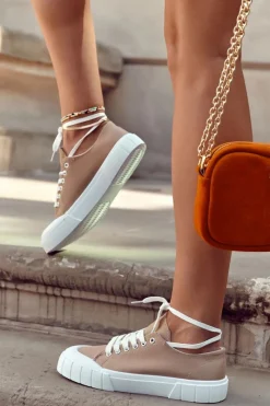 Trampki Damskie Niskie></noscript>Boto Damskie Trampki Na Platformie Brązowe Comes