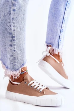 Trampki Damskie Niskie></noscript>Boto Damskie Trampki Na Platformie Brązowe Comes