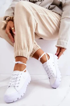 Trampki Damskie Big Star|Trampki Damskie Niskie>Big Star Shoes Damskie Trampki Na Platformie BIG STAR JJ274488 Białe