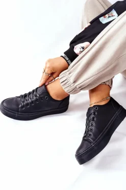 Damskie Trampki Na Platformie BIG STAR II274098 Czarne Damskie Trampki Damskie Big Star|Trampki Damskie Niskie