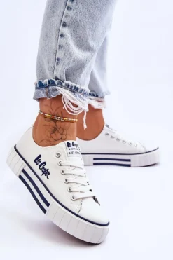 New Damskie Trampki Na Platformie LCW-23-31-1802L Białe Damskie Trampki Damskie Niskie