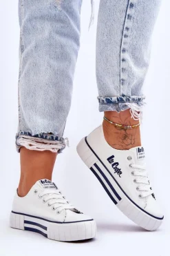 New Damskie Trampki Na Platformie LCW-23-31-1802L Białe Damskie Trampki Damskie Niskie