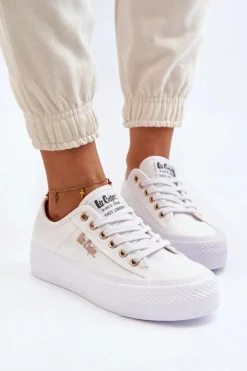 Discount Damskie Trampki Na Platformie LCW-24-31-2725 Białe Damskie Trampki Damskie Niskie