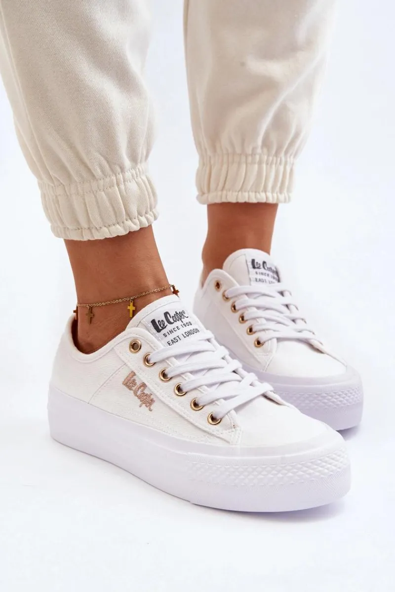 Discount Damskie Trampki Na Platformie LCW-24-31-2725 Białe Damskie Trampki Damskie Niskie