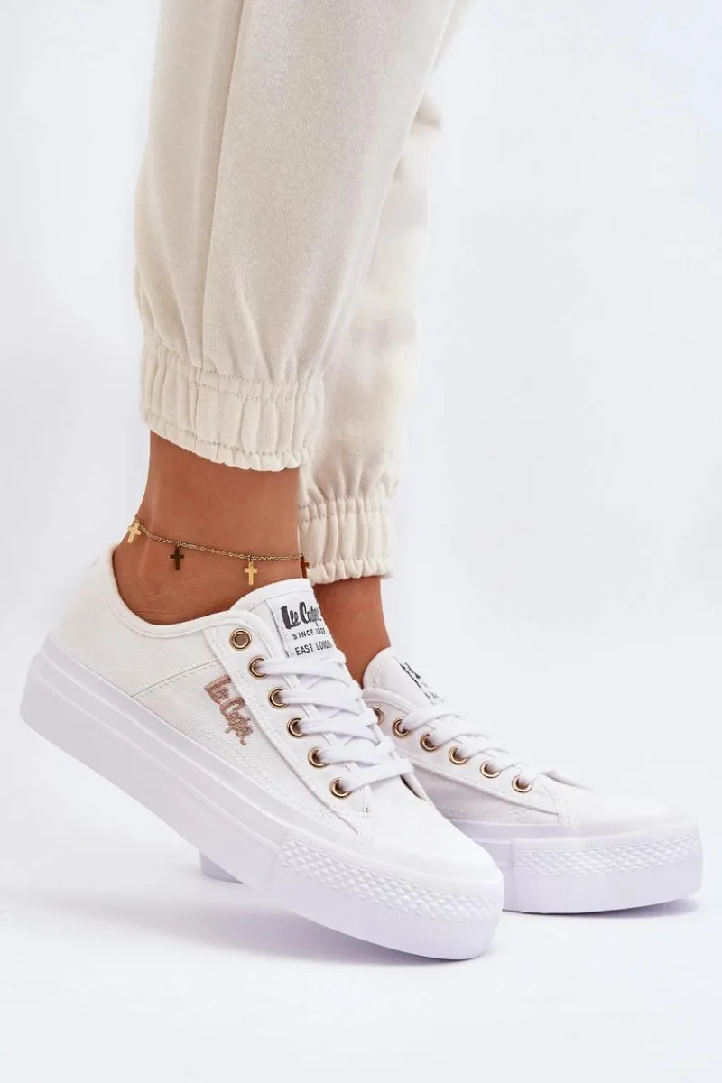 Discount Damskie Trampki Na Platformie LCW-24-31-2725 Białe Damskie Trampki Damskie Niskie