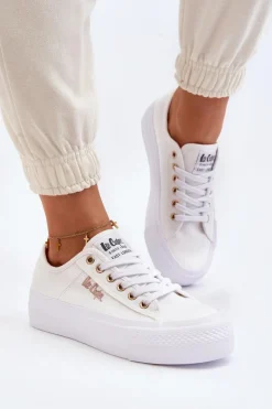 Discount Damskie Trampki Na Platformie LCW-24-31-2725 Białe Damskie Trampki Damskie Niskie