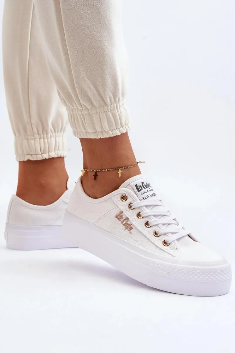 Discount Damskie Trampki Na Platformie LCW-24-31-2725 Białe Damskie Trampki Damskie Niskie