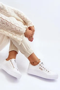 Discount Damskie Trampki Na Platformie LCW-24-31-2725 Białe Damskie Trampki Damskie Niskie